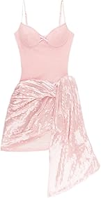 AREA, Ballerina Sequin Tank Dress, L, Pastel Pink