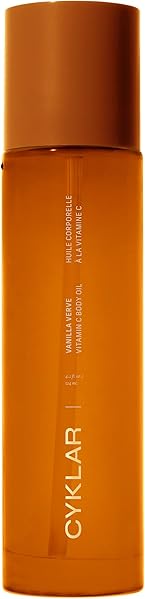 CYKLAR Vitamin C Body Oil for Women and Men. Moisturizing Vanilla Verve Scented Body Serum for Glowing Skin. Nourishing, Hydrating After-Shower and Bath Skin Care Moisturizer, 4.2 Fl Oz